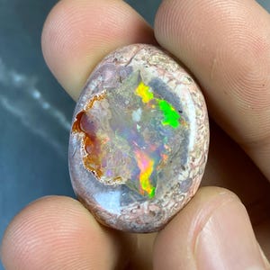 Natural Mexican Matrix Opal - Vibrant Fire Colors | Collectible Polished Specimen | Rare Rainbow Flash | Cabochon Gem