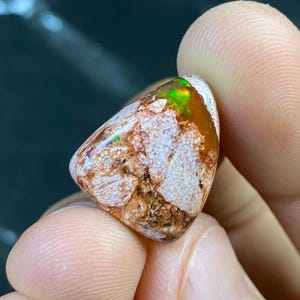 Mexican Matrix Opal Gemstone: Natural Fire Opal, 12.60 Carats