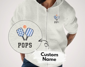 Custom Men Pickleball Hoodie Personalized Pickleball Gift for Dad Sweatshirt Gift for Pickleball Player Monogram Hoodie Pickleball Lover