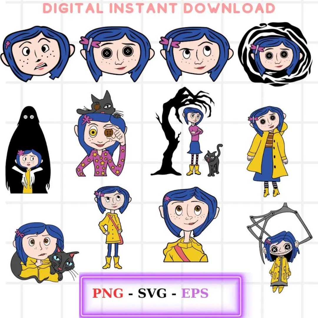 Coraline Svg Bundle, Coraline Clipart for Cricut, Coraline Ghost ...