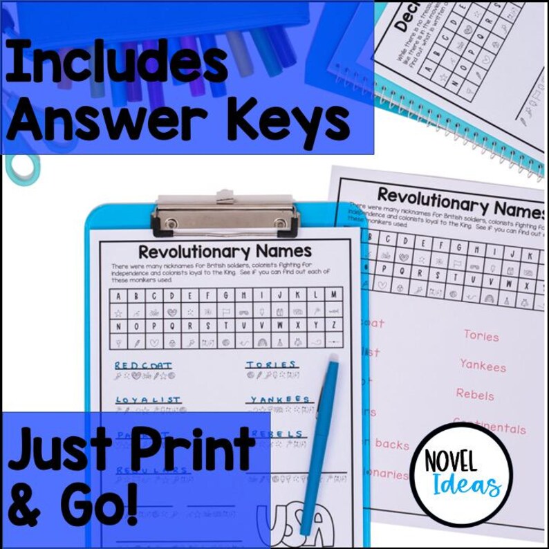 American Revolution Activity Pack | Revolutionary War Word Search ...
