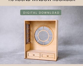 1:6 Round Window Roombox Plans | Laser Cut Miniature DIY Furniture (Digital Download)