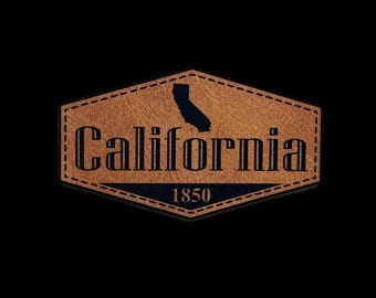 California State Patch -  Iron-on Leatherette Patch