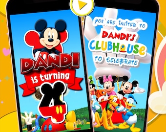 Mickey Mouse Clubhouse Animated Birthday Video Invitation (Digital)
