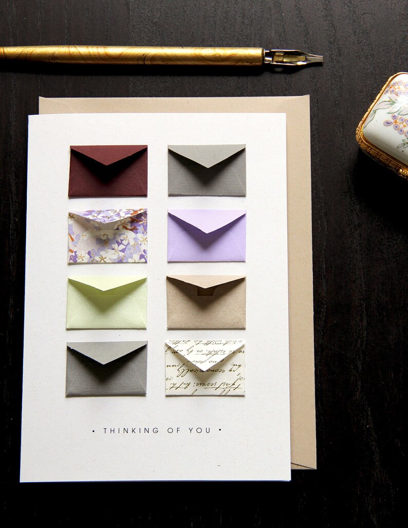 Thinking of You Tiny Envelopes Card - Etsy