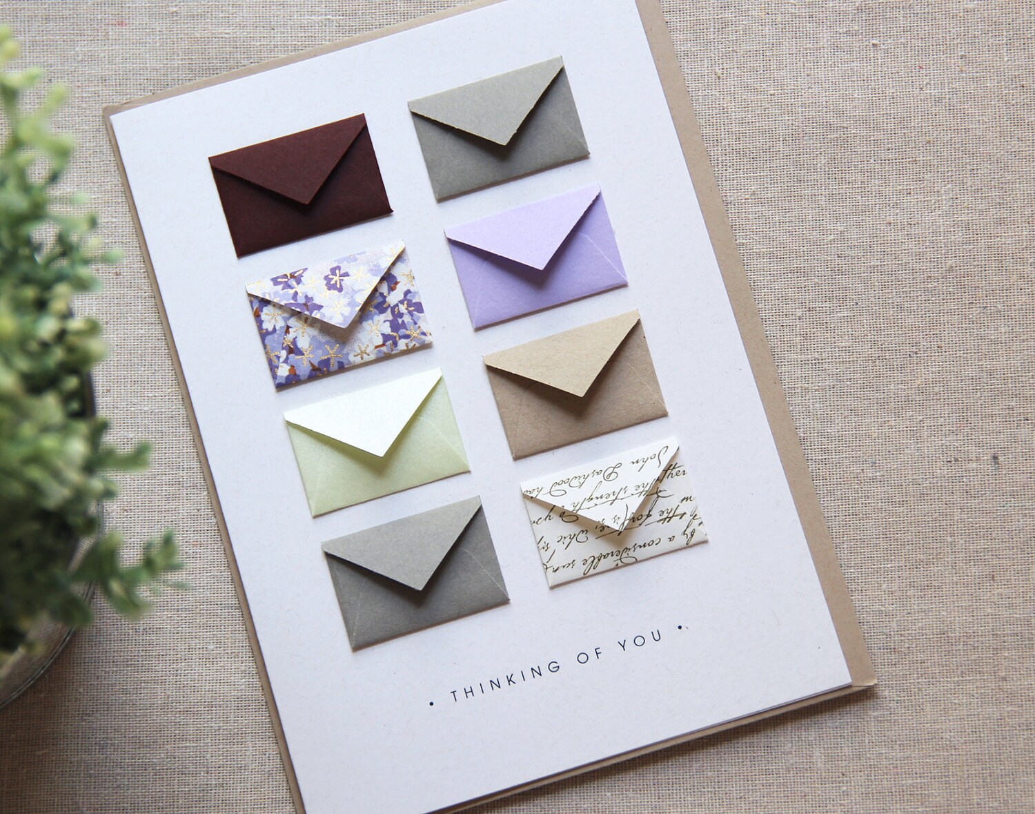 Thinking of You Tiny Envelopes Card - Etsy