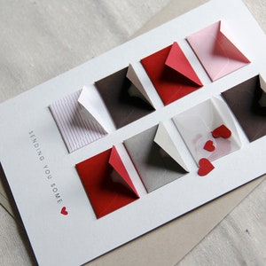 Sending You Love Tiny Envelopes Card with blank notes and confetti image 4