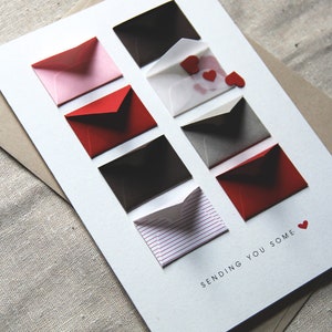 Sending You Love Tiny Envelopes Card with blank notes and confetti image 3