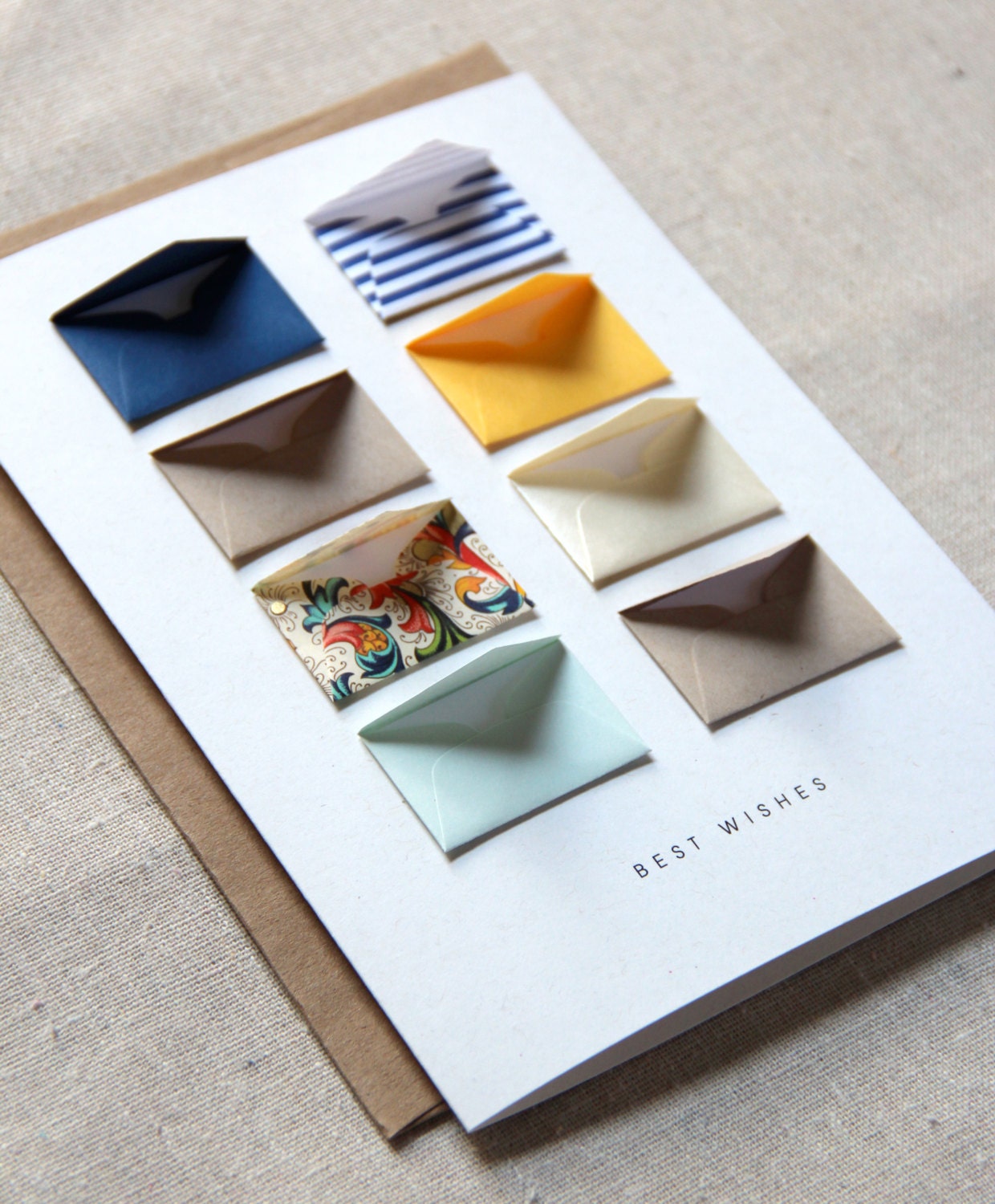 Best Wishes Birthday Card Tiny Envelopes Card - Etsy