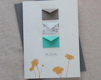 Mother's Day Card Mom Flowers - Tiny Envelopes Card