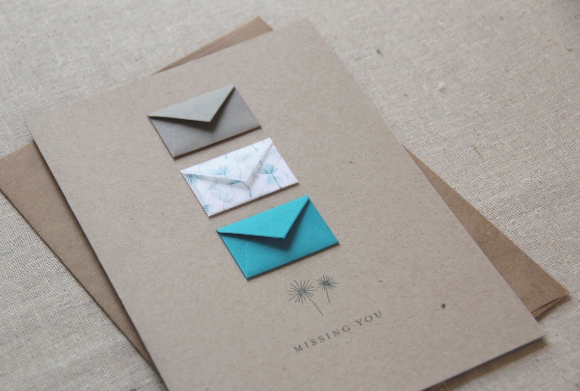 Missing You Tiny Envelopes Card - Etsy