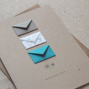 Missing You Tiny Envelopes Card - Etsy
