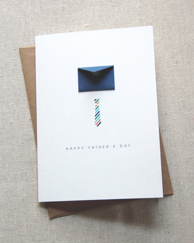 Father's Day Card Striped Tie Tiny Envelopes Card image 1