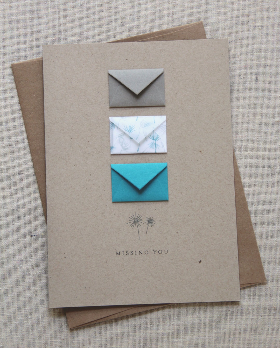 Missing You Tiny Envelopes Card - Etsy