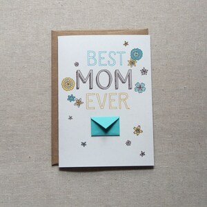 Biglietto per la festa della mamma La migliore mamma di sempre Floreale - Biglietto con buste minuscole