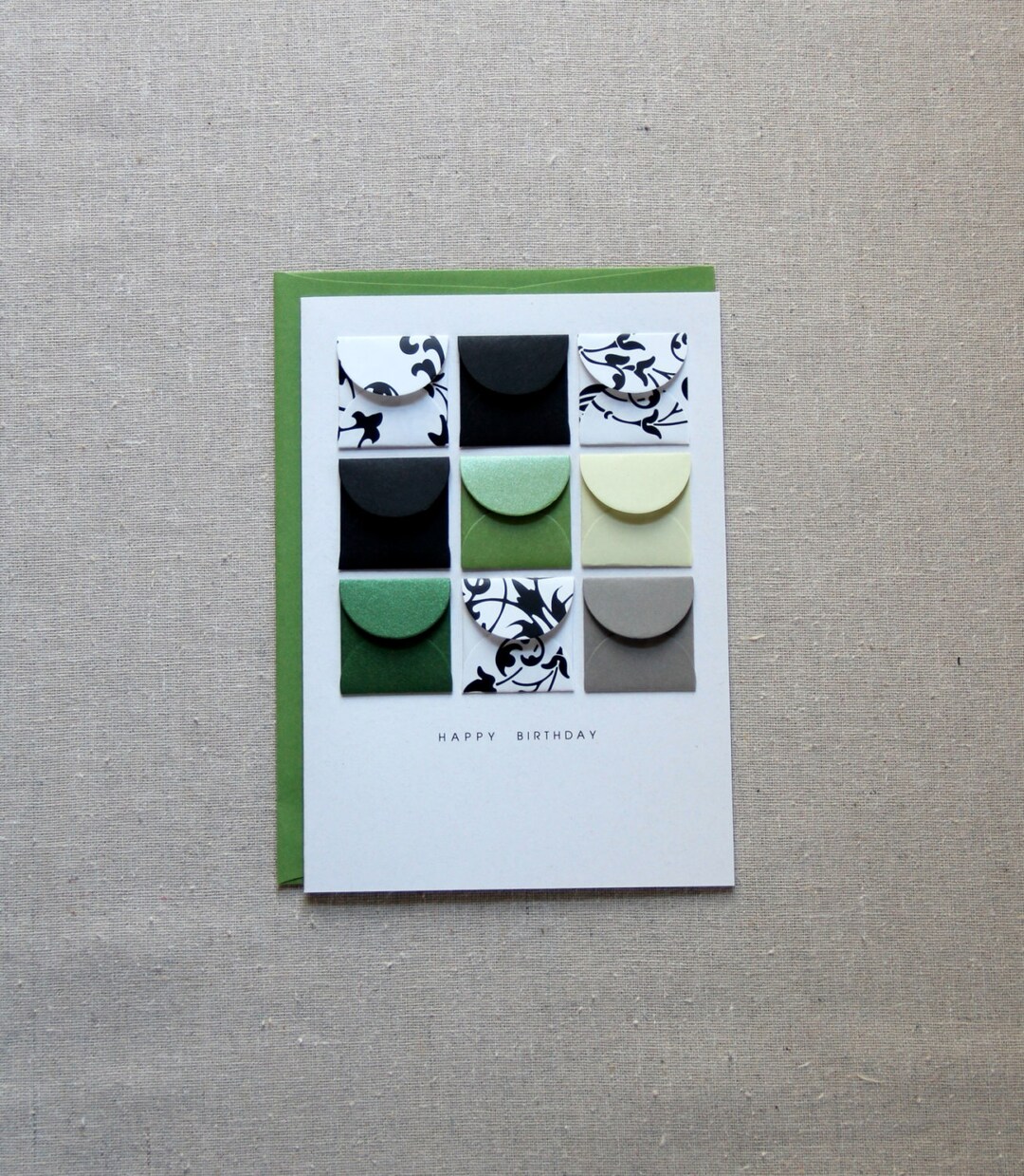 Happy Birthday Emerald Tiny Envelopes Card - Etsy