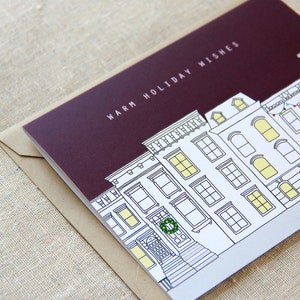 Holiday Brownstones Hand Illustrated Holiday Card image 3