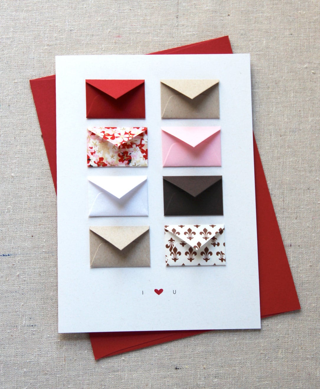 I Love You Tiny Envelopes Card with blank notes and confetti | Etsy