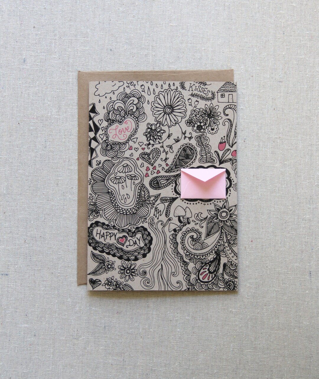 Love Doodles Valentine's Day Card - Tiny Envelopes Card - Etsy