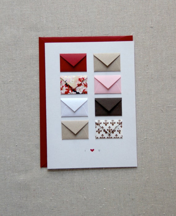 i love you tiny envelopes card with blank notes and confetti etsy tiny envelopes