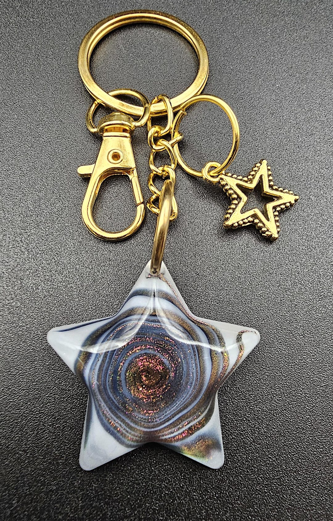 Star Keychain - Handmade Spiral Resin Purse Charm - Etsy