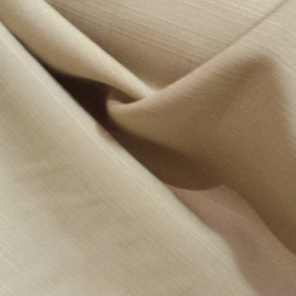 Light TAN Buff LINEN Weave Polyester DRAPERY Fabric bythe yard, 18-47-02-1214