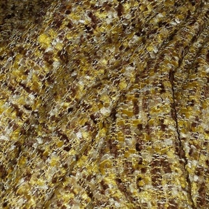 gold tan brown MULTI FIBERS Linen SILK woven textured drapery upholstery fabric home decor, 16-29-03-0511