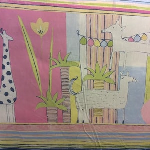 Fun JUVENILE STREET PARTY Pink Yellow Purple Cotton Drapery Upholstery Fabric,33-44-24-0714