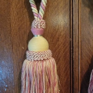 PINK Green Yellow JUMBO Decorative TASSEL Drapery Tieback Designer Home Decor