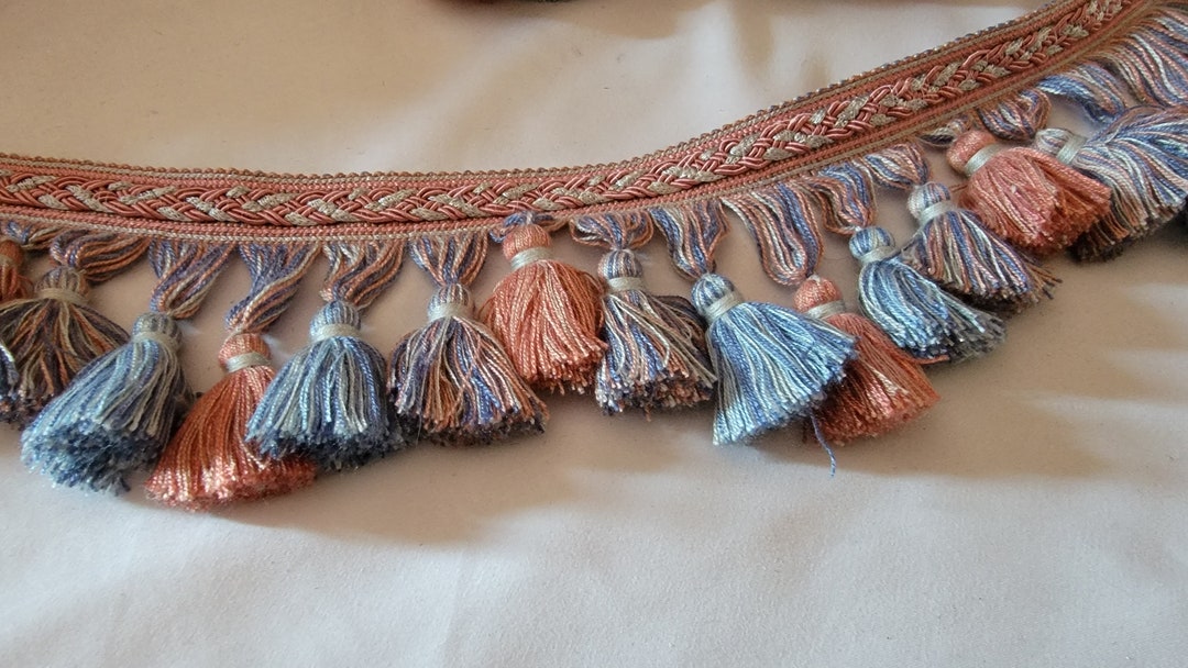 PINK and BLUE TASSEL Trim by the Yard Etsy