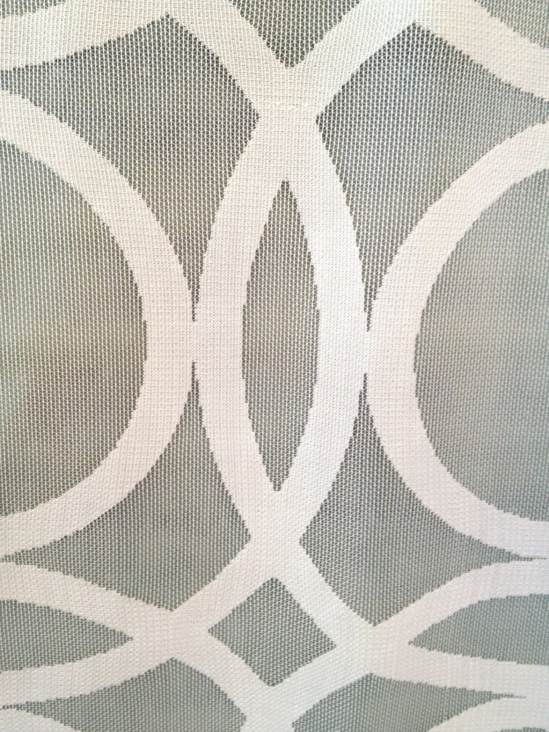 Ivory Interlocking CIRCLE Pattern Printed SHEER Drapery Fabric 31-66-01 ...