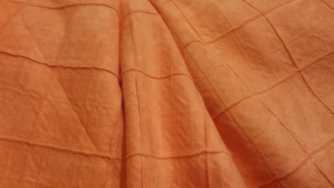 SUEDED MICROFIBER Upholstery Fabric CANTALOUPE Orange Etsy