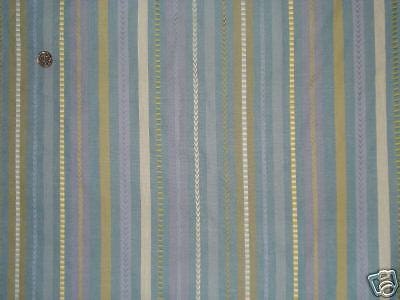 26-47-04-1105 LIZ CLAIBORNE therapy stripe teal spa white gold 3.5 yrd pc drapery upholstery fabric home decor