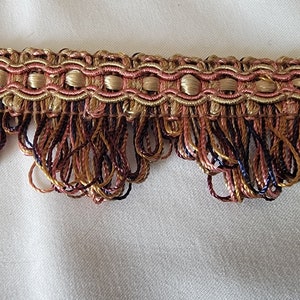 Navy Rose Taupe SCALLOPED LOOPED FRINGE Trim By The Yard