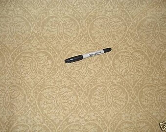 P Kaufmann Tan KHAKI STAMP PRINT Cotton Drapery Upholstery Fabric, 08-29-02-108
