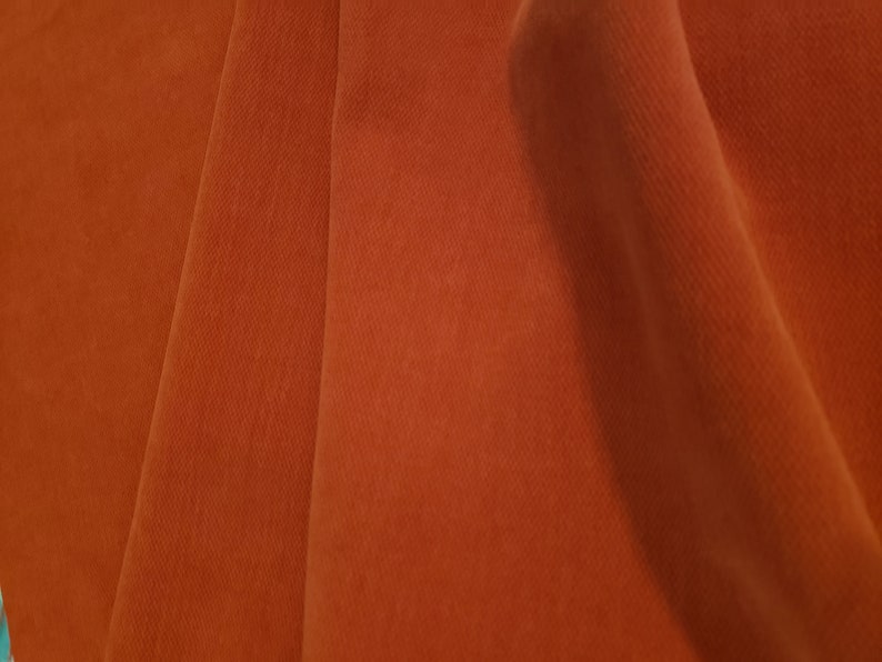 TANGERINE orange SOFT brushed TWILL upholstery fabric 1.5 yard piece 34-44-10-049 image 2