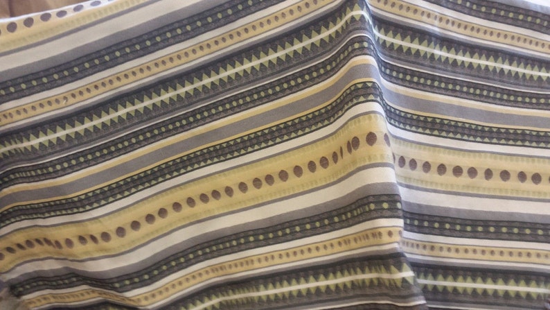 Lemon yellow grey lime green black RAILROADED COTTON STRIPE upholstery fabric home decor,26-49-13-1111