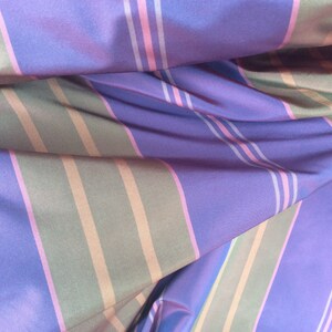 PURPLE Olive Gold Pink Woven SILK STRIPE Drapery Upholstery Fabric 3 yard piece,21-43-11-119