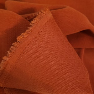 TANGERINE orange SOFT brushed TWILL upholstery fabric 1.5 yard piece 34-44-10-049 image 1