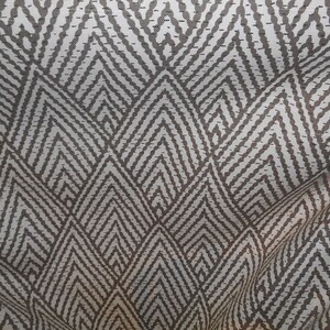 DARK TAUPE and CREAM chevron geometric cotton print drapery upholstery fabric, 35-45-02-0413