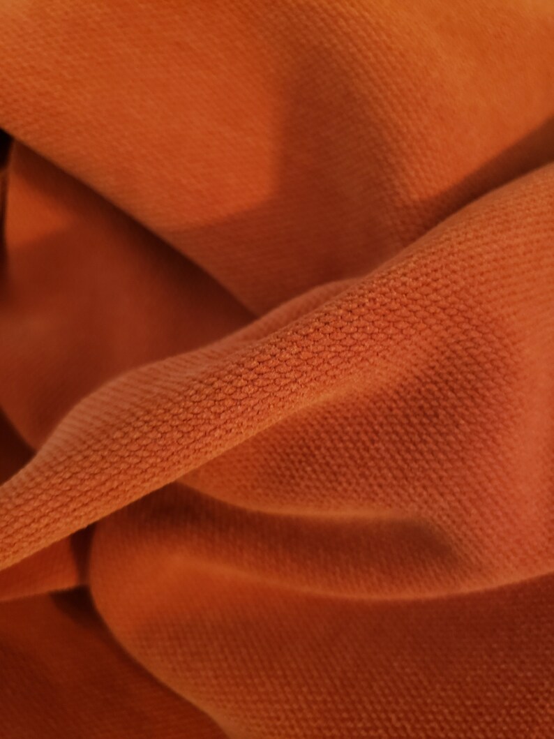 TANGERINE orange SOFT brushed TWILL upholstery fabric 1.5 yard piece 34-44-10-049 image 3