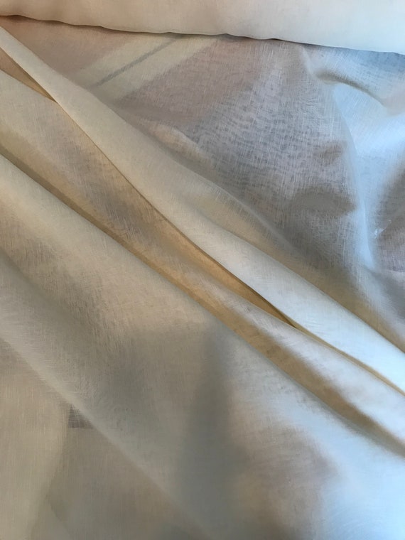 Sheer Cream Woven 118 Wide Polyester Drapery Fabric Etsy