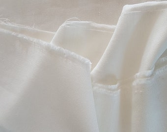 LINEN Poly BLEND WHITE Remnant Drapery Upholstery Fabric