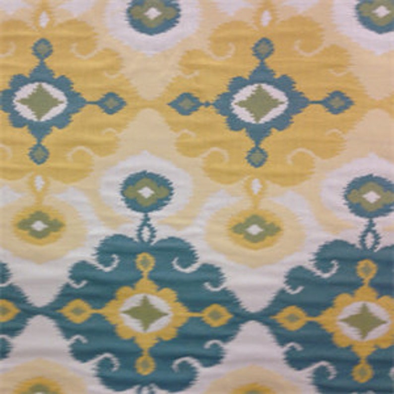 Cotton IKAT Woven Tapestry Upholstery Fabric YELLOW Cream Etsy