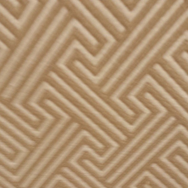 Beige TAN and Cream Off WHITE Woven  Cotton GEOMETRIC Upholstery Fabric, 08-14-02-1214