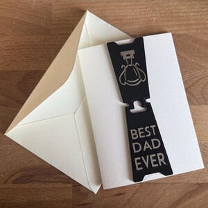 Carte de fête des pères avec mini plaque -- Meilleur papa de tous les temps - Mini plaques -- Jolies cartes