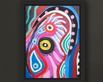 WHEEL OF LIFE Original Abstract Acrylic Art Painting on Canvas Panel 12 X 9