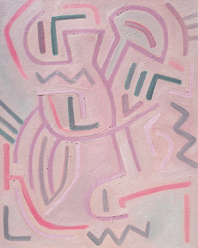 Collision Coalescence Original Abstract Oil PAINTING on Canvas