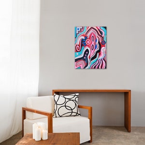 WILD OCEAN NIGHT Original Abstract Wall Art Acrylic and Oil Painting on Canvas 24 x 18 image 4
