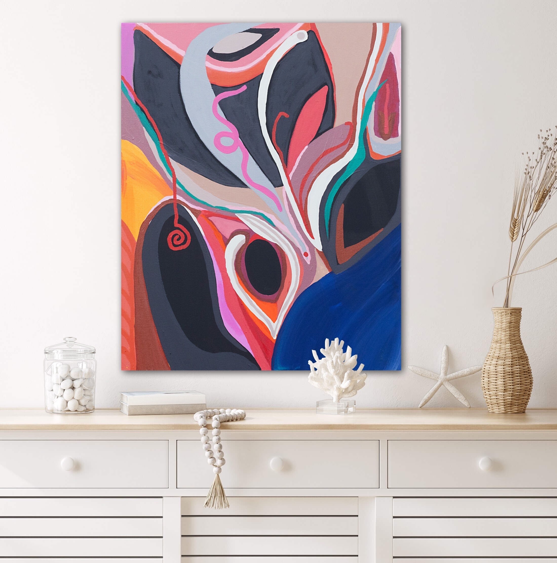 アート・デザイン・音楽 Painting acrylic on canvas Easy painting Beginners on Canvas Music Abstract Home